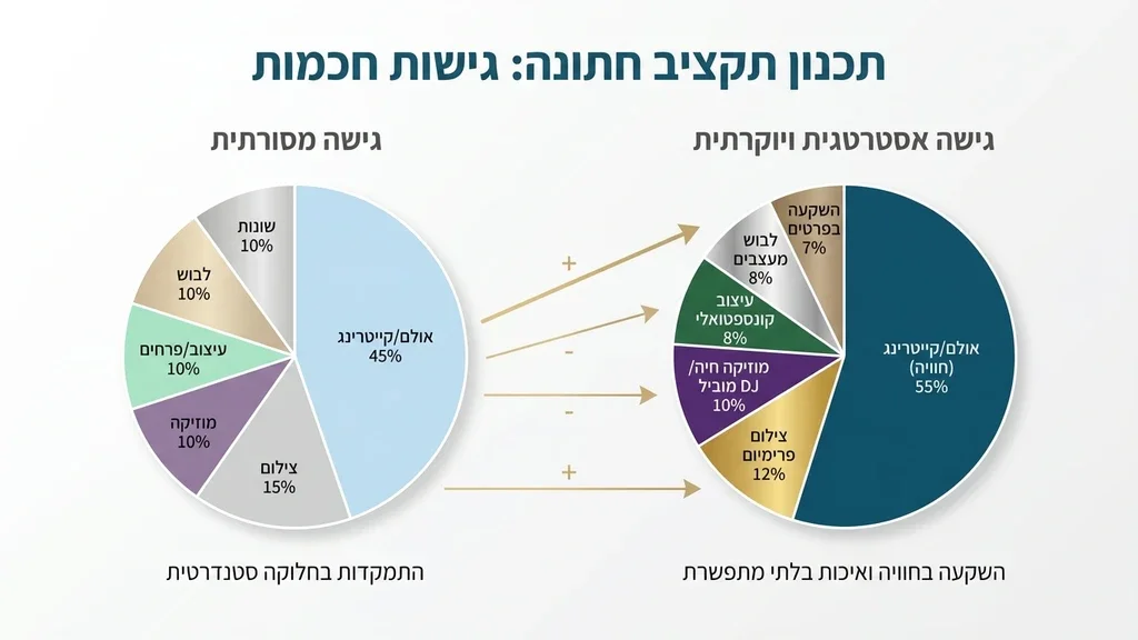 יומן תכנון חתונה יוקרתי על שולחן עם נר דולק