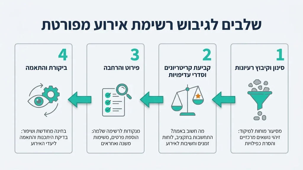תכנון מוזמנים לאירוע